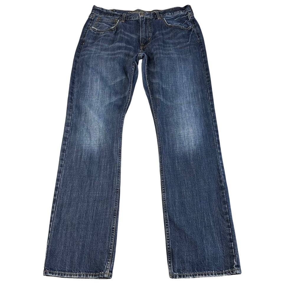 American Eagle Jeans Blue Dark Wash Mens Sz 34/34 Original Straight Regular Fit